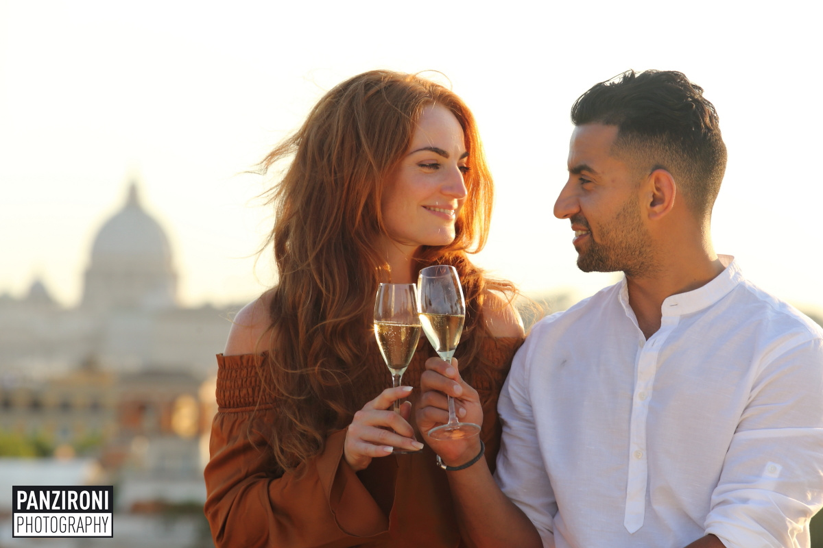 Surprise proposal & love shoot Rome, Mouzar & Sanna